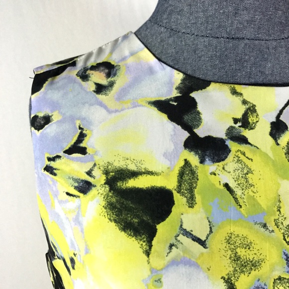 Bar III Women's Size S Yellow Floral Skater Dress - Picture 6 of 8